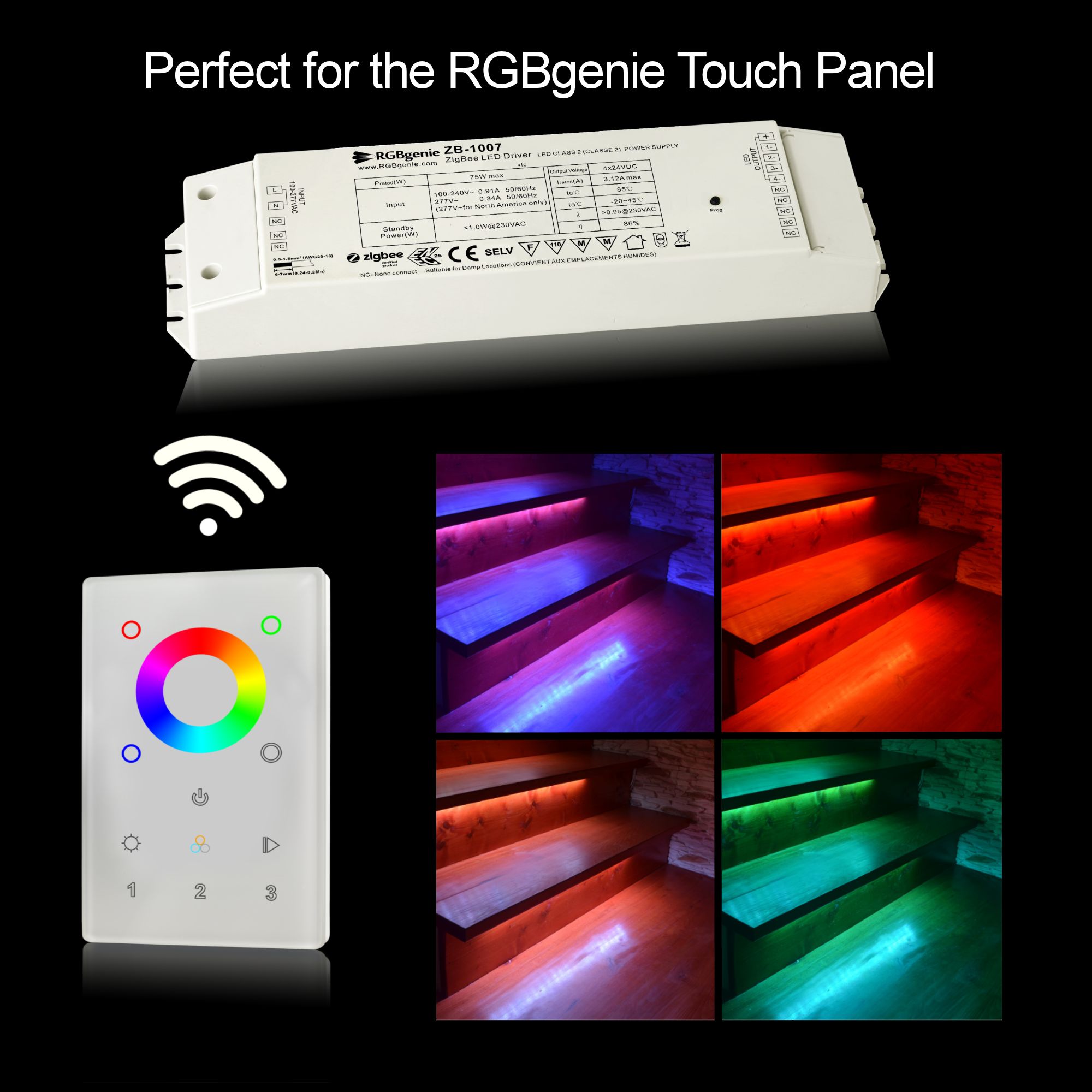 RGBW LED Controller with built in power supply. (ZigBee) - RGB Genie